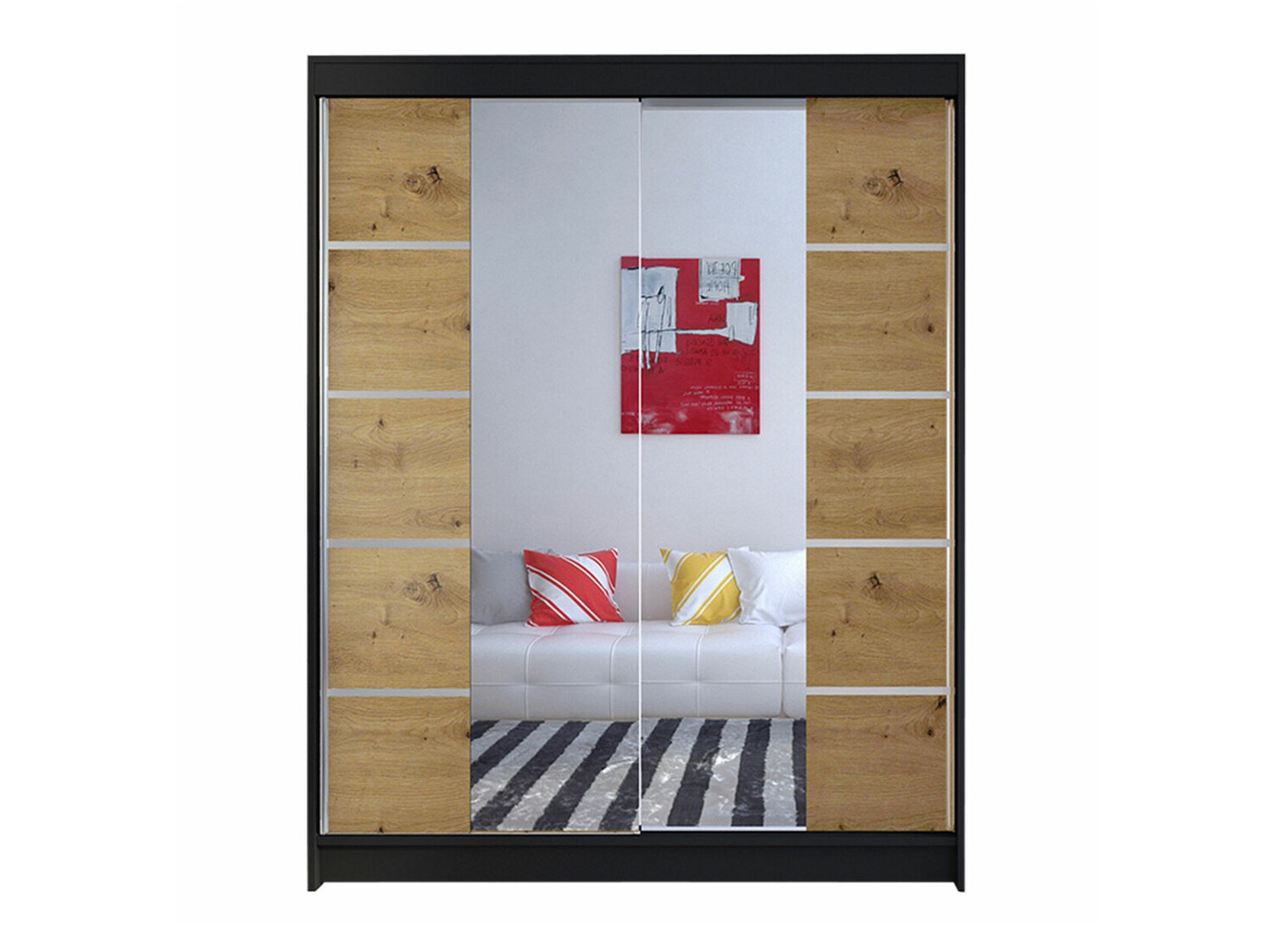 Wardrobe Closico Vastor V (Black + Artisan oak)