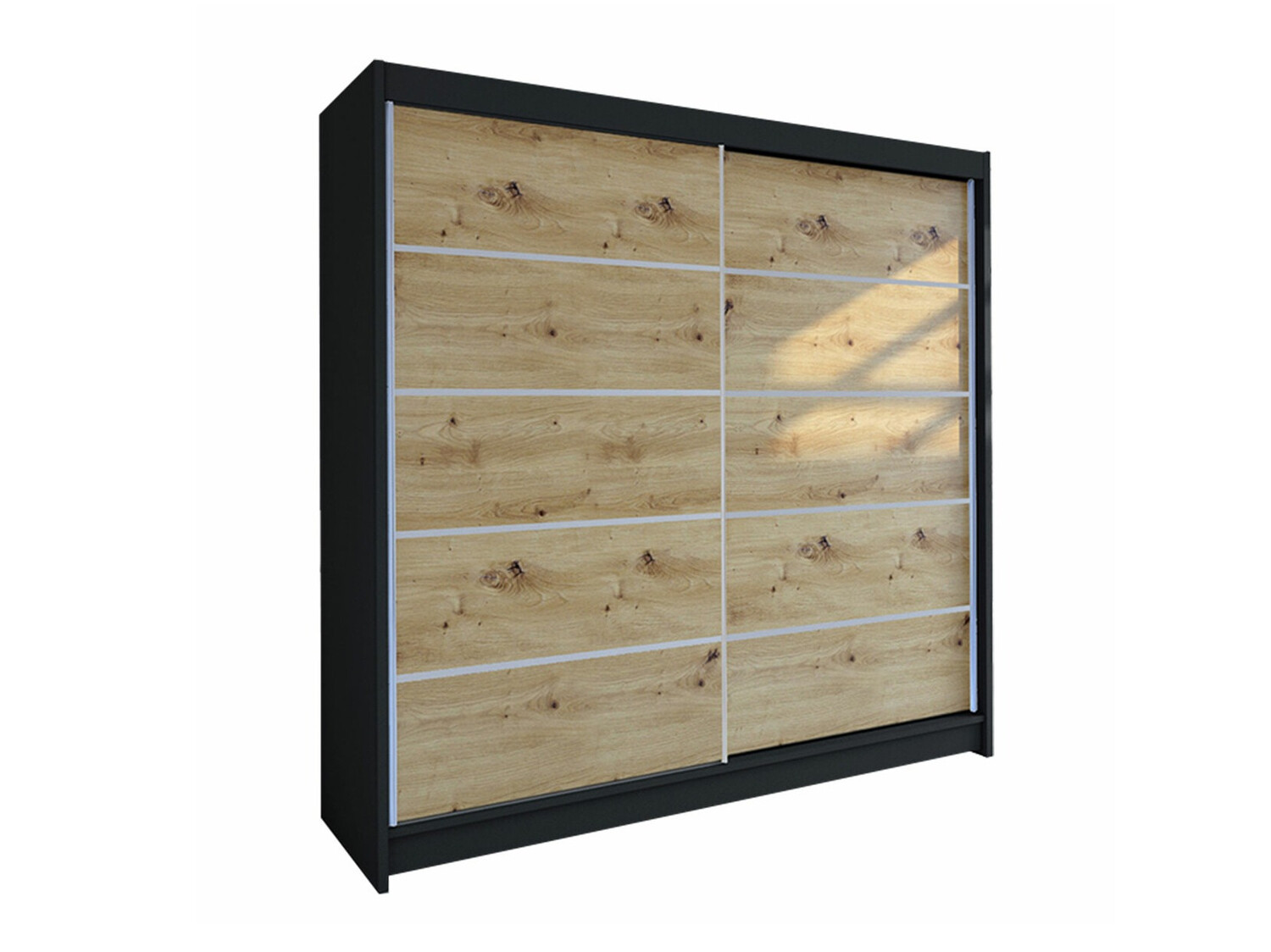 Wardrobe Closico Cavaris IV (Black + Artisan oak)