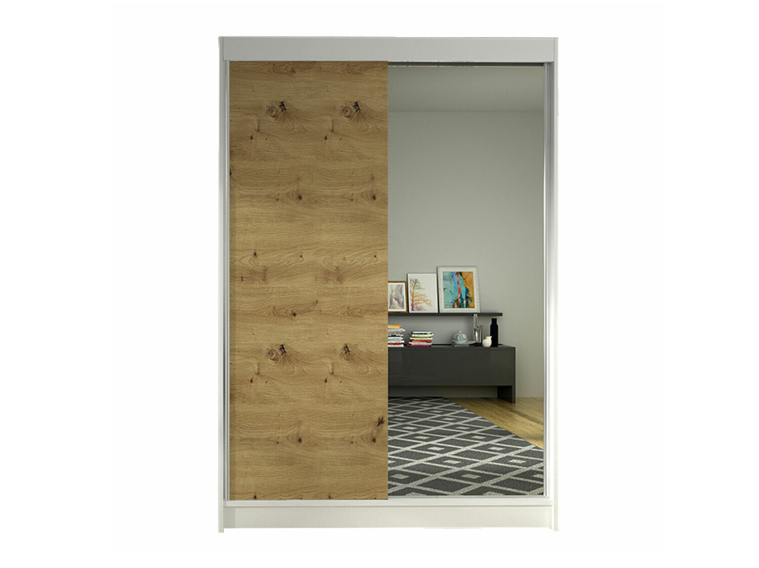 Wardrobe Closico Salvor I (White + Artisan oak)