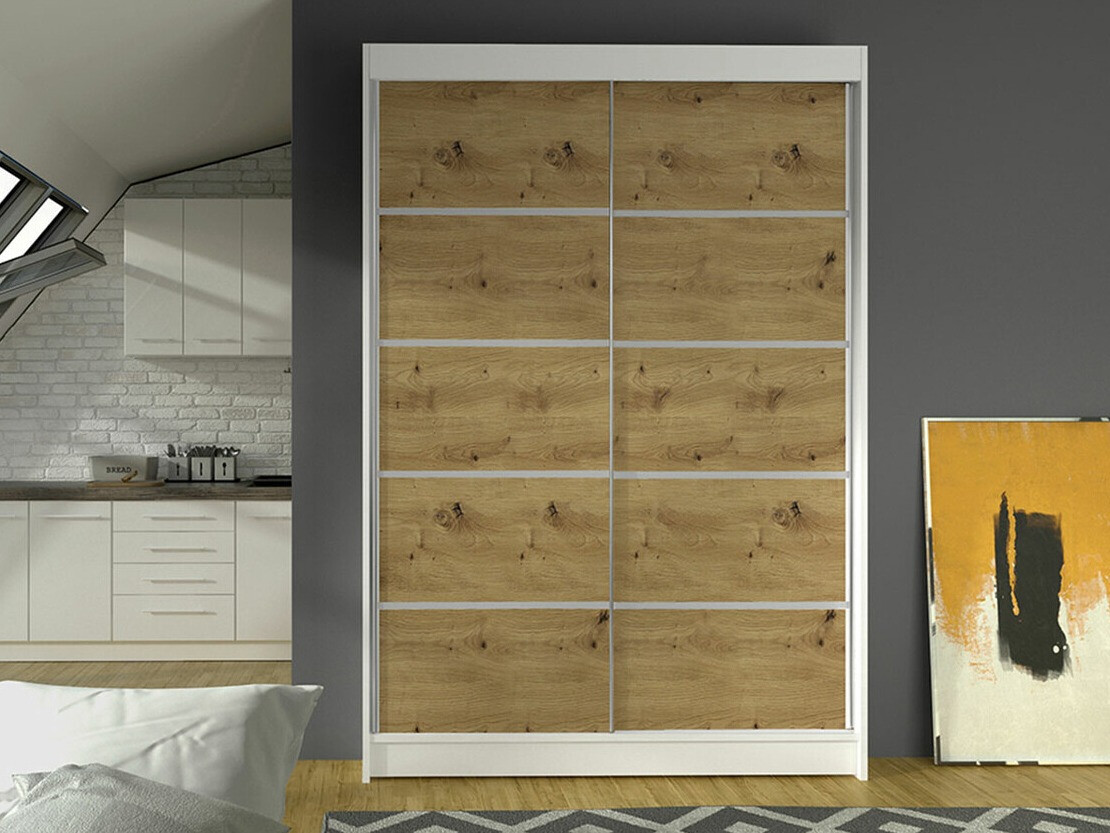 Wardrobe Closico Salvor IV (White + Artisan oak)