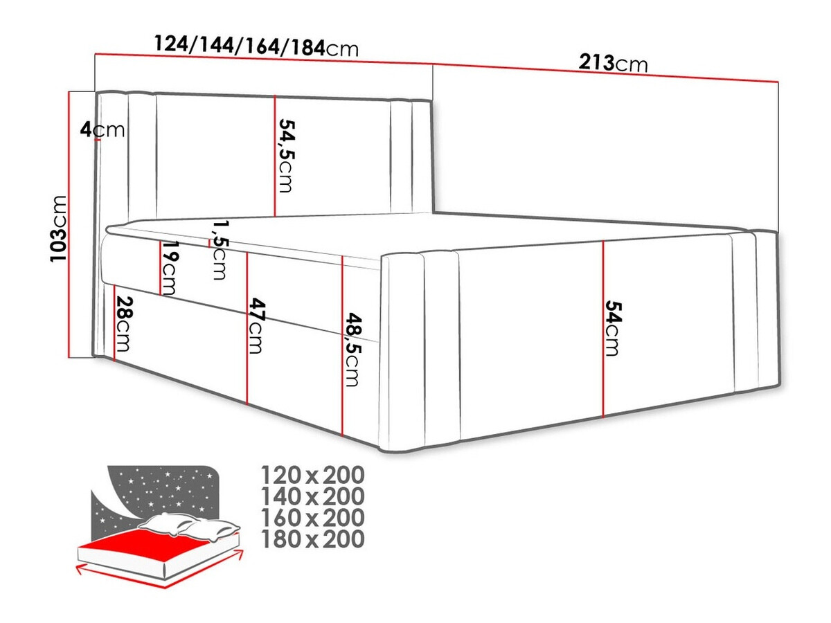 Continental bed Mel (Amor Velvet 4311)