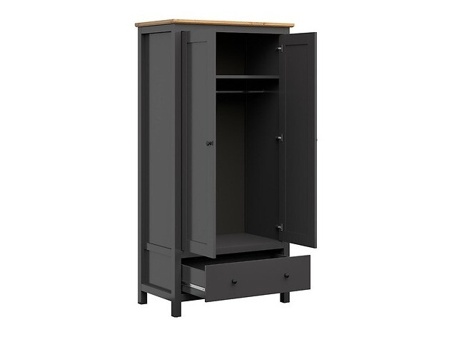 Wardrobe Sordoro 119 (Graphite + Artisan oak)