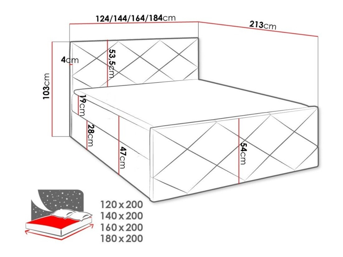 Continental bed Mons (Kameleon 72)