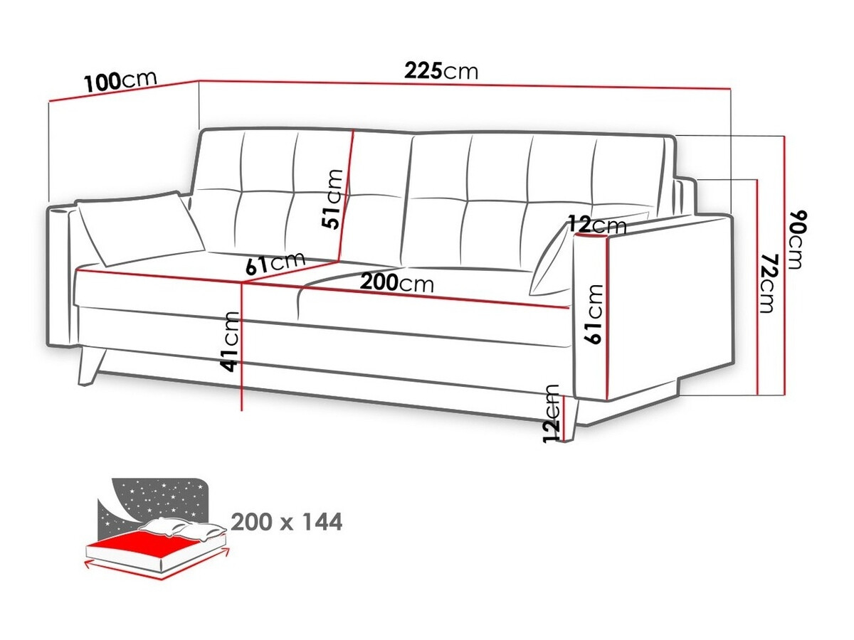 Sofa bed Columbus 113 (Kronos 26)