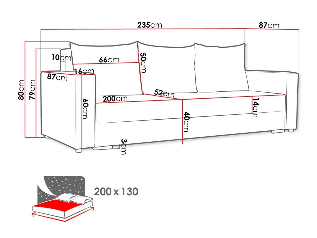 Sofa bed Muncie 104 (Mikrofaza 0014 + Mikrofaza 0015)