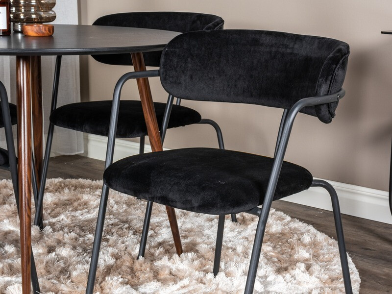 Dining set Dallas 285 (Black + Nut)