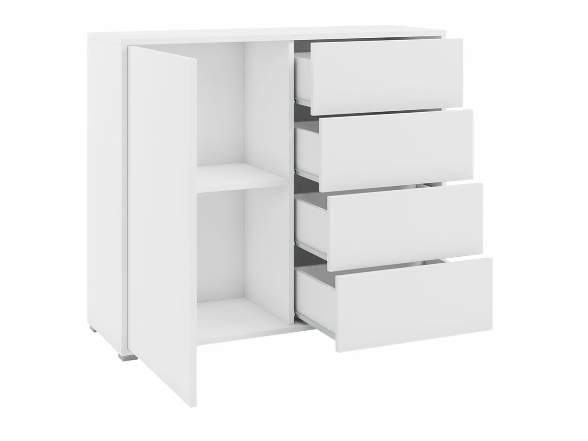 Chest of drawers Comfivo Tutela I (White + Matte white)