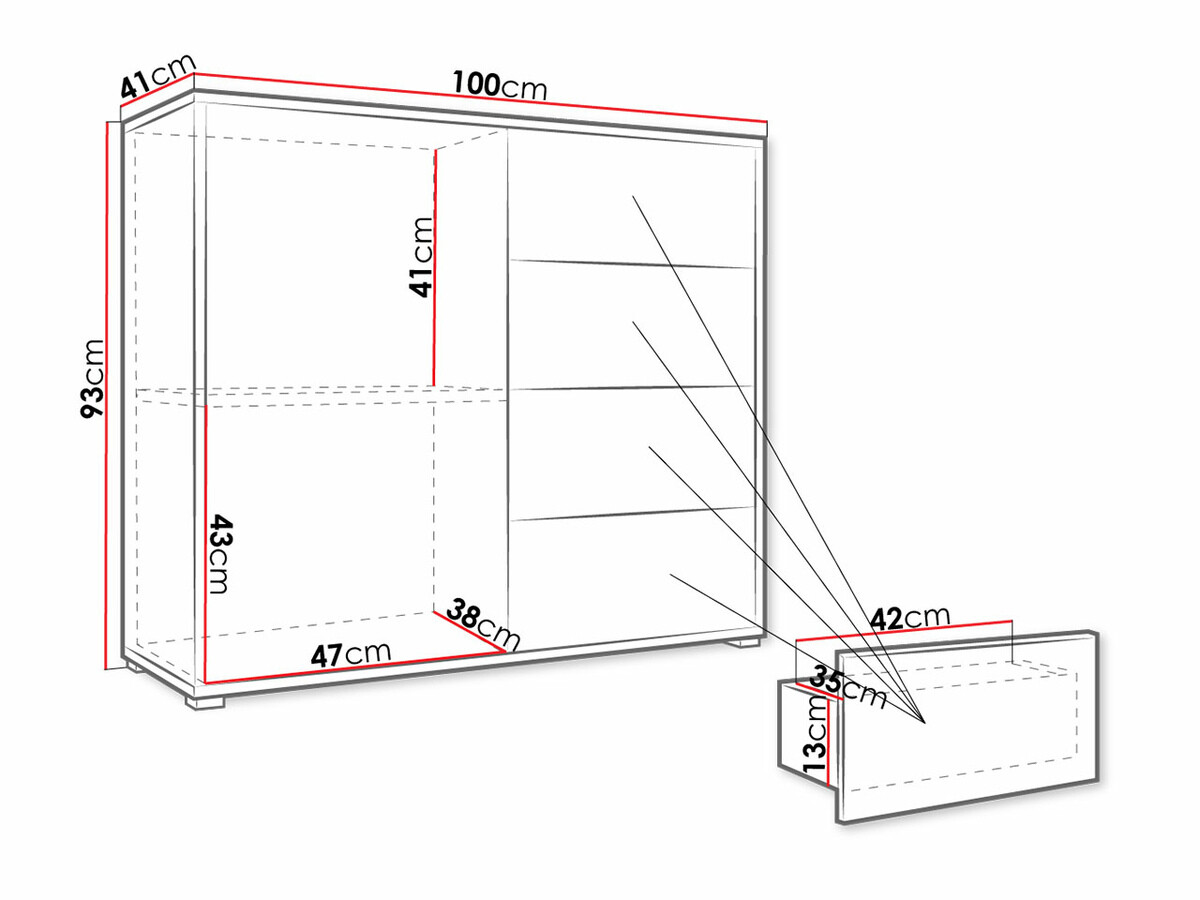 Chest of drawers Comfivo Tutela I (White + Matte white)