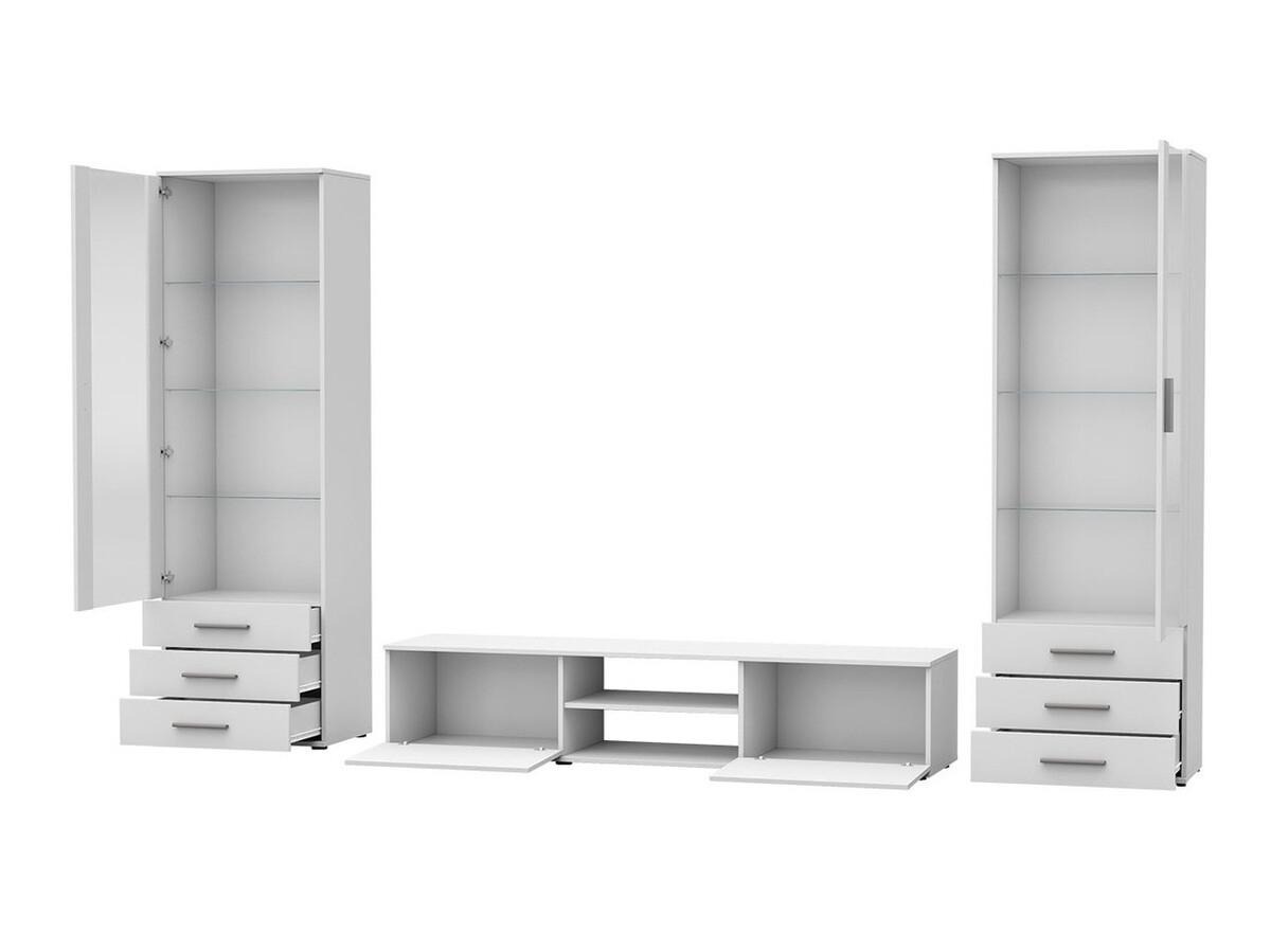 Living room set Tornola 109 (White + Glossy white)