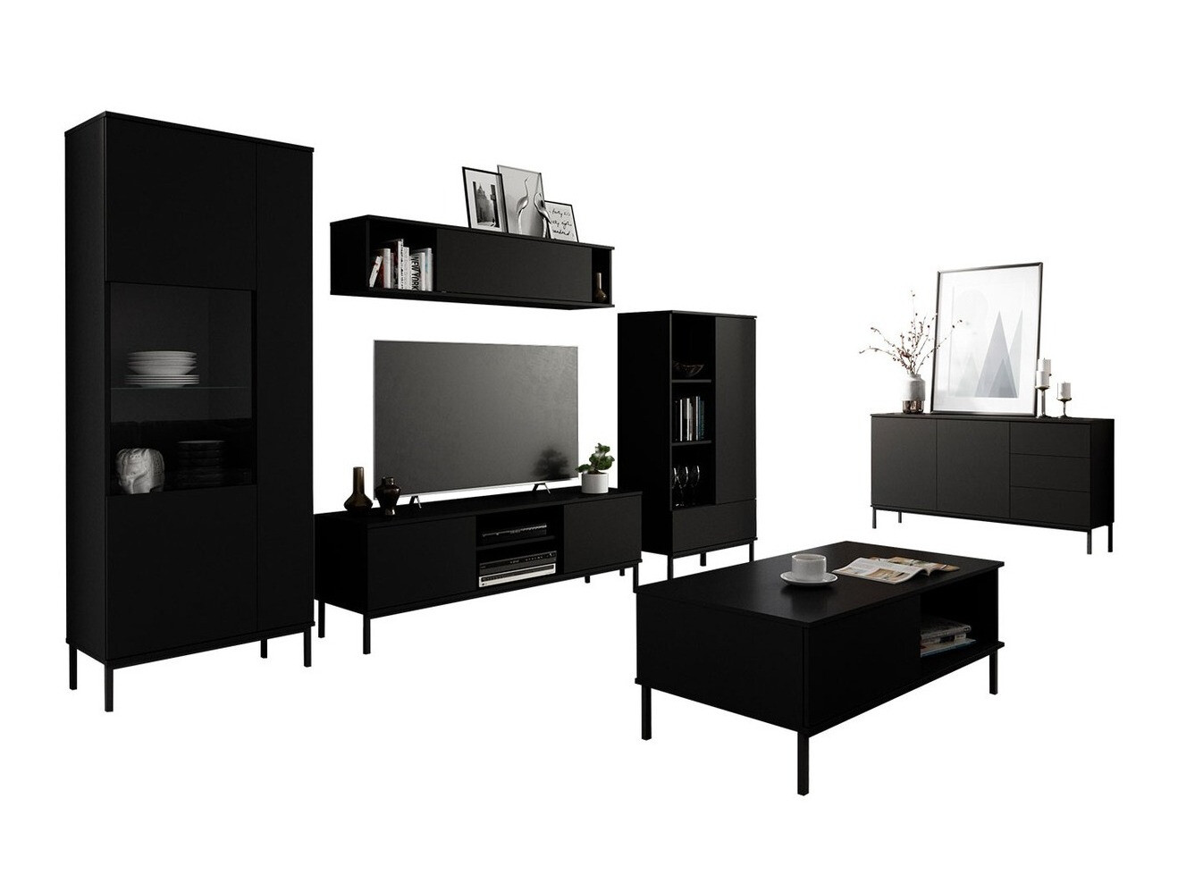 Living room set Lomsore 107 (Black)