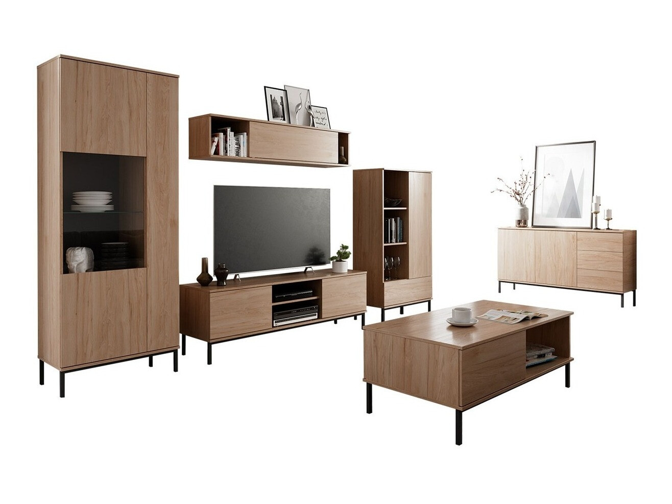 Living room set Lomsore 107 (Light wood)
