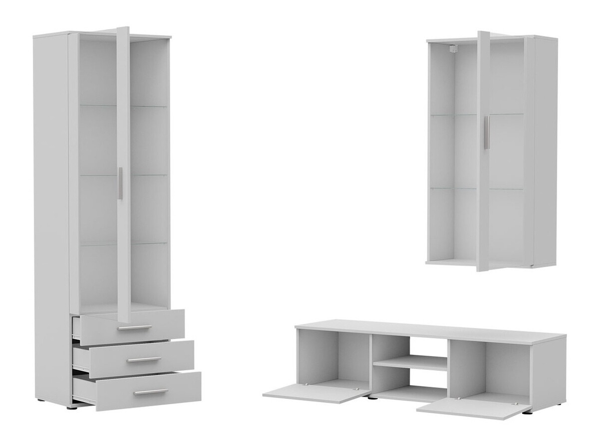 Living room set Tornola 114 (White + Glossy white)