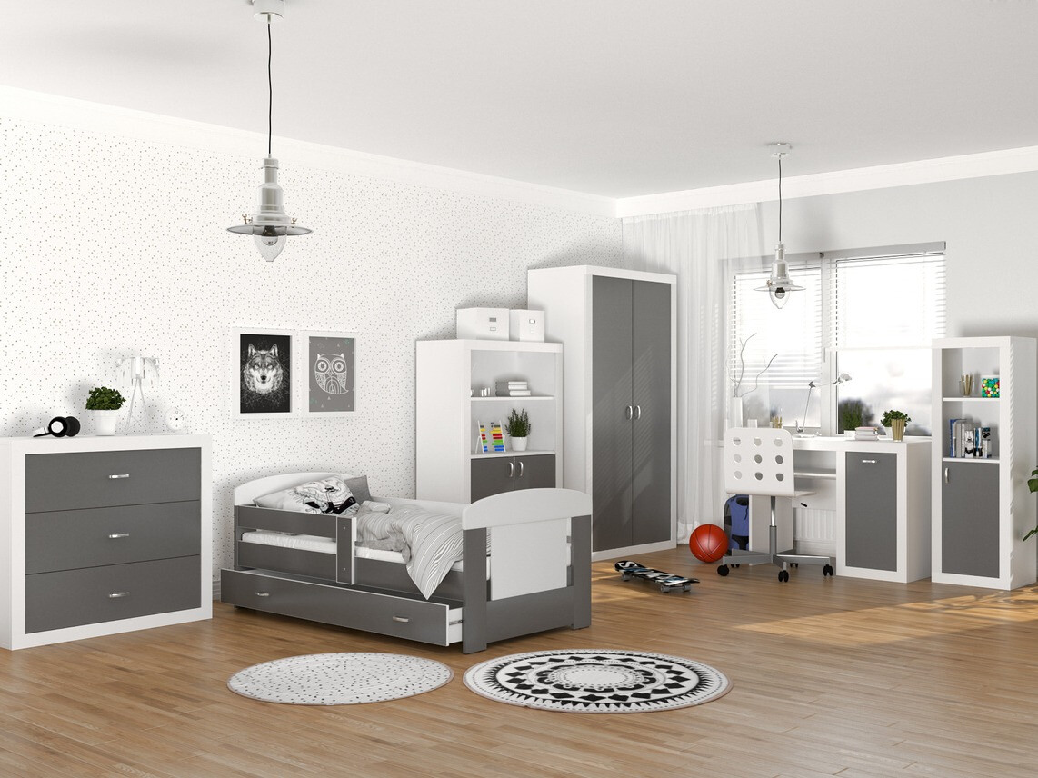 Bookcase Tentive 105 (White + Grey)