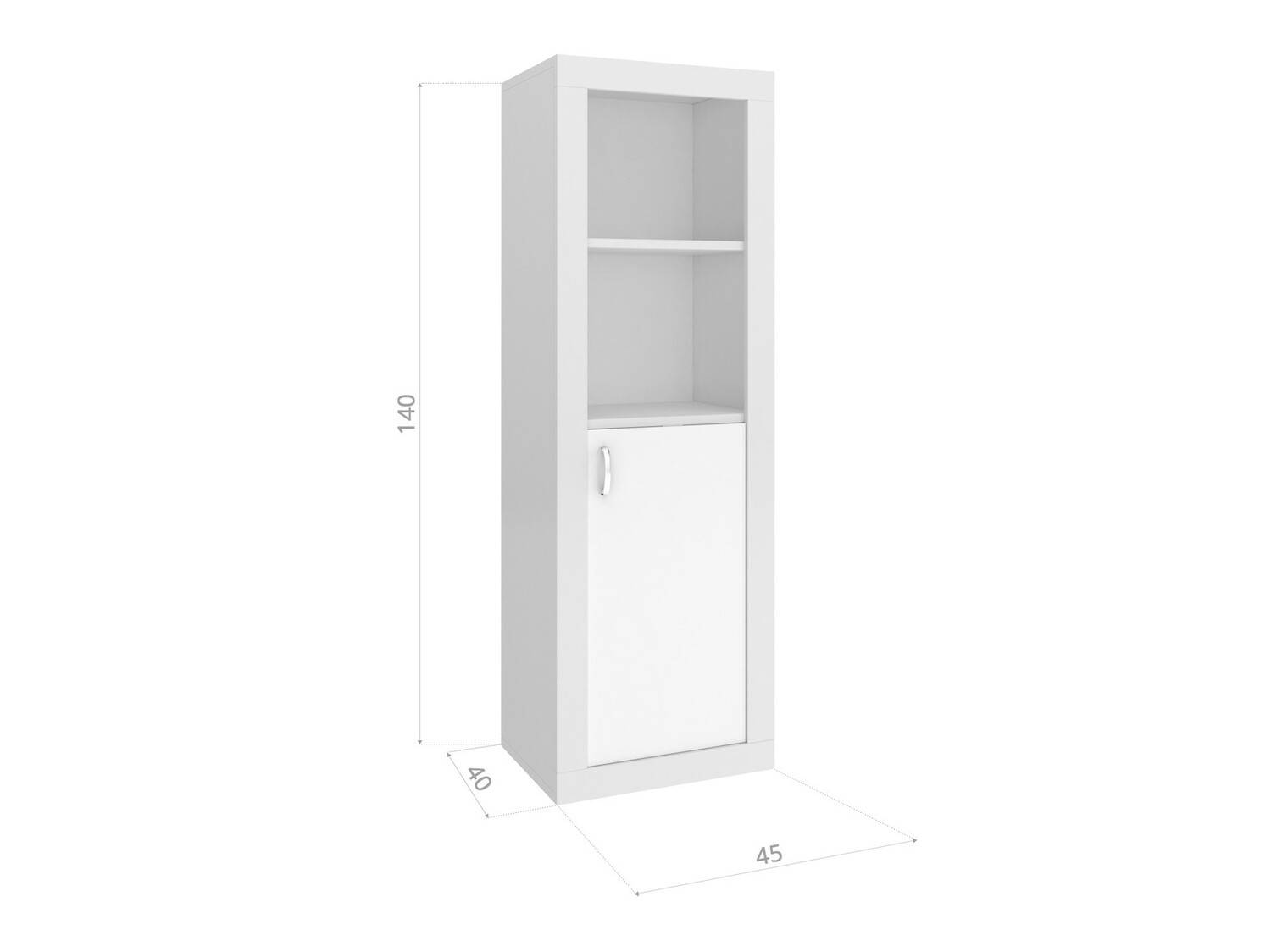Bookcase Tentive 105 (White + Grey)