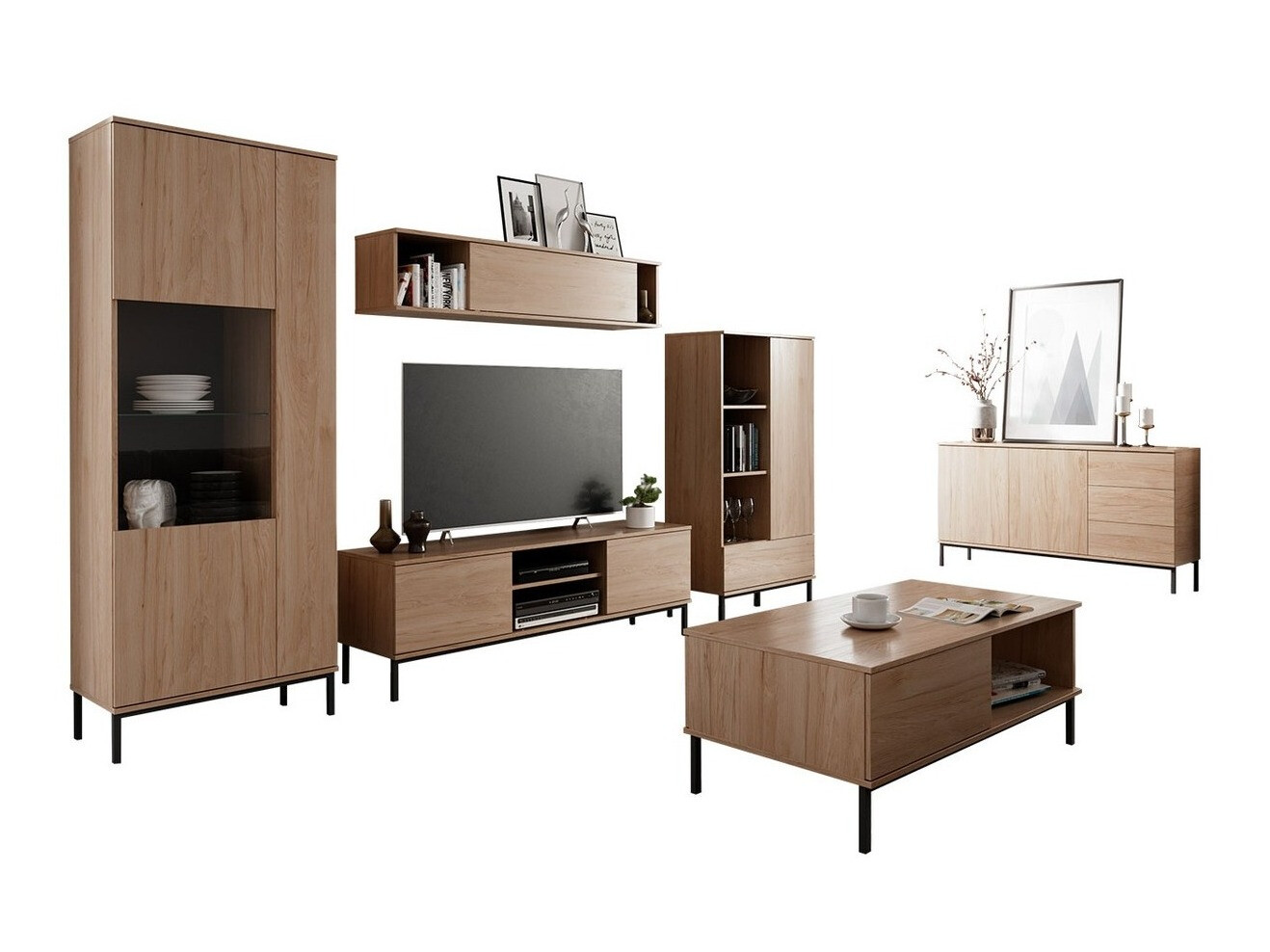 Living room set Lomsore 107 (Light wood)