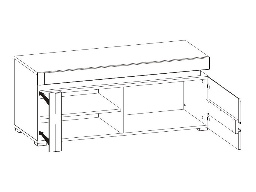 TV stand Revelmi 100 (Oak + Glossy white)