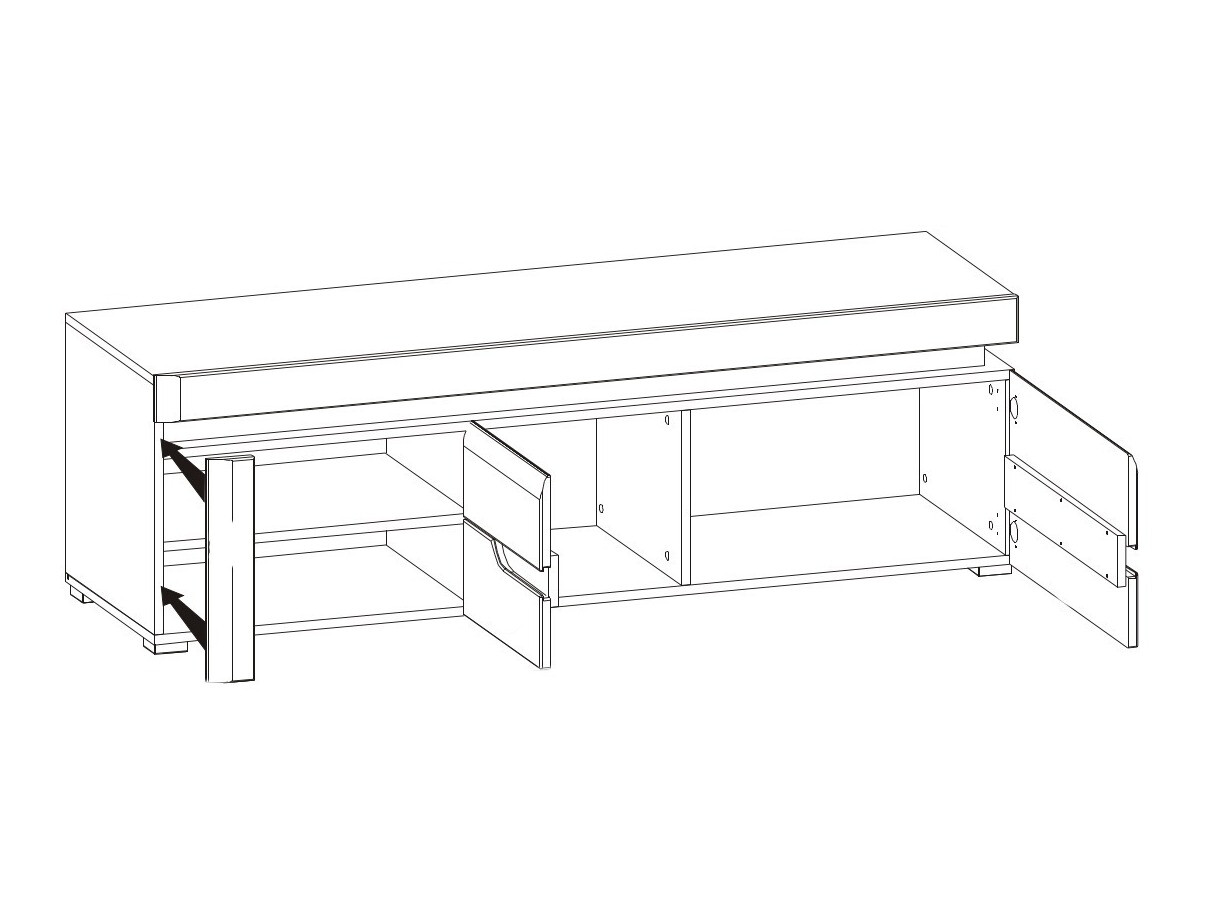 TV stand Revelmi 101 (Glossy white + White)