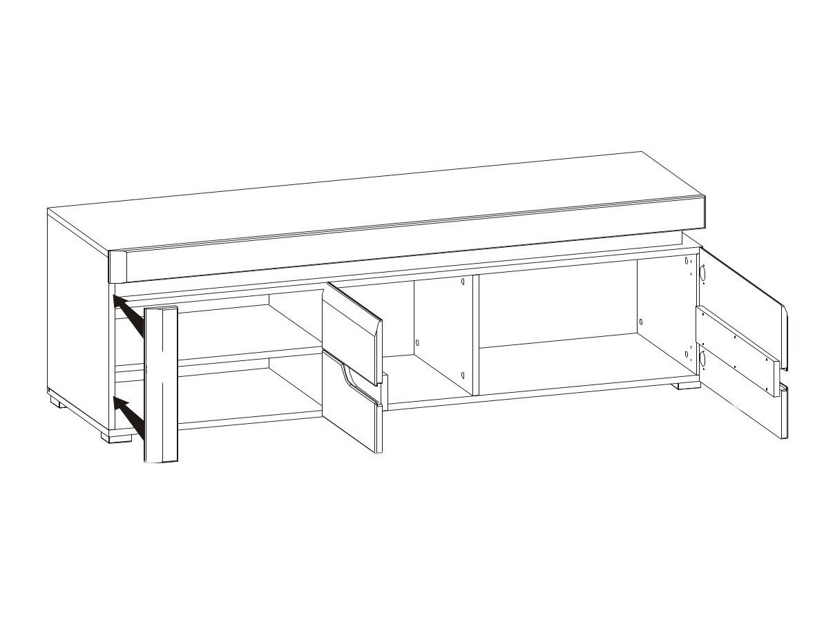 TV stand Revelmi 101 (Oak + Glossy white)