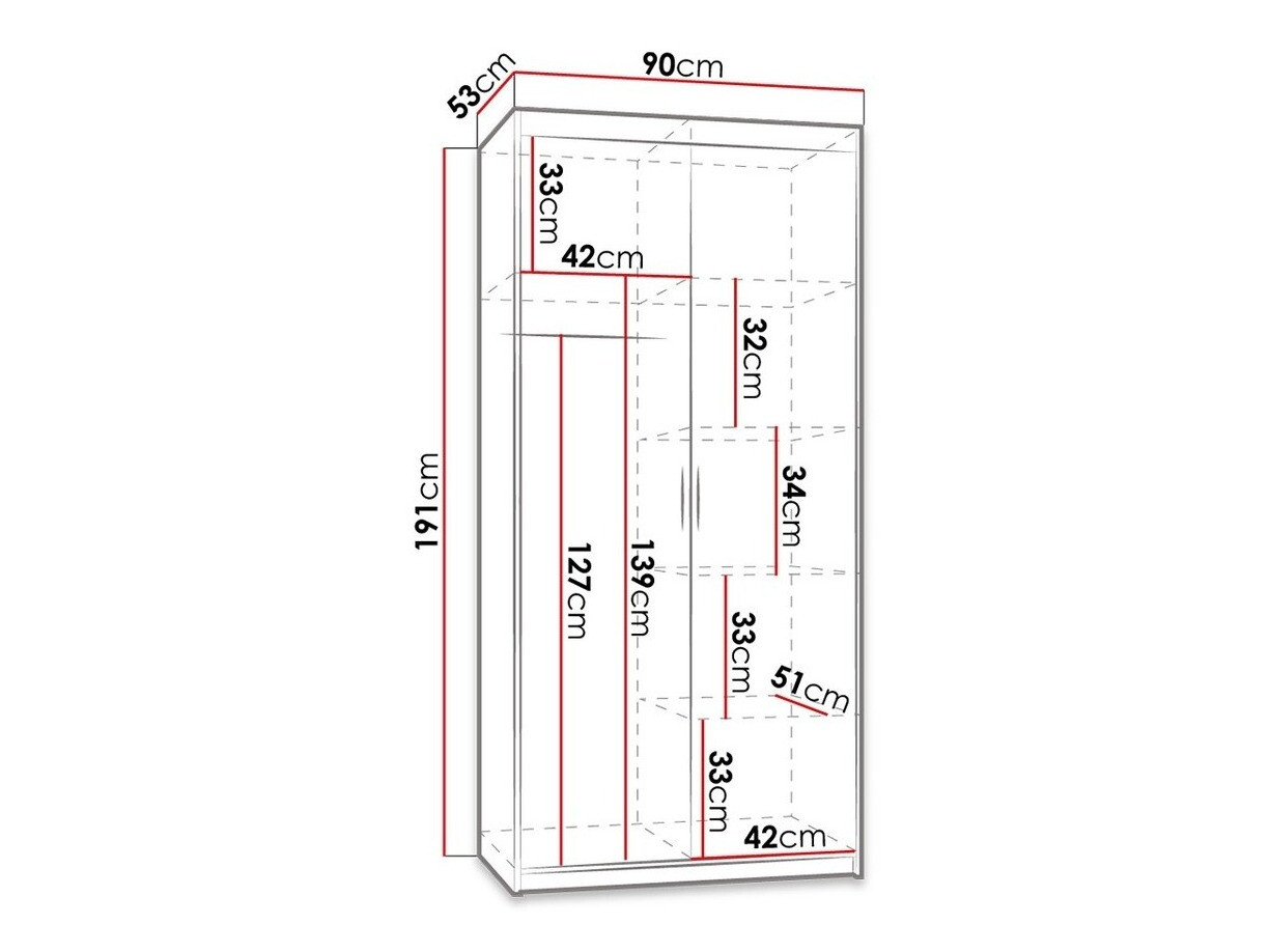 Wardrobe Novduni 100 (Sonoma oak)