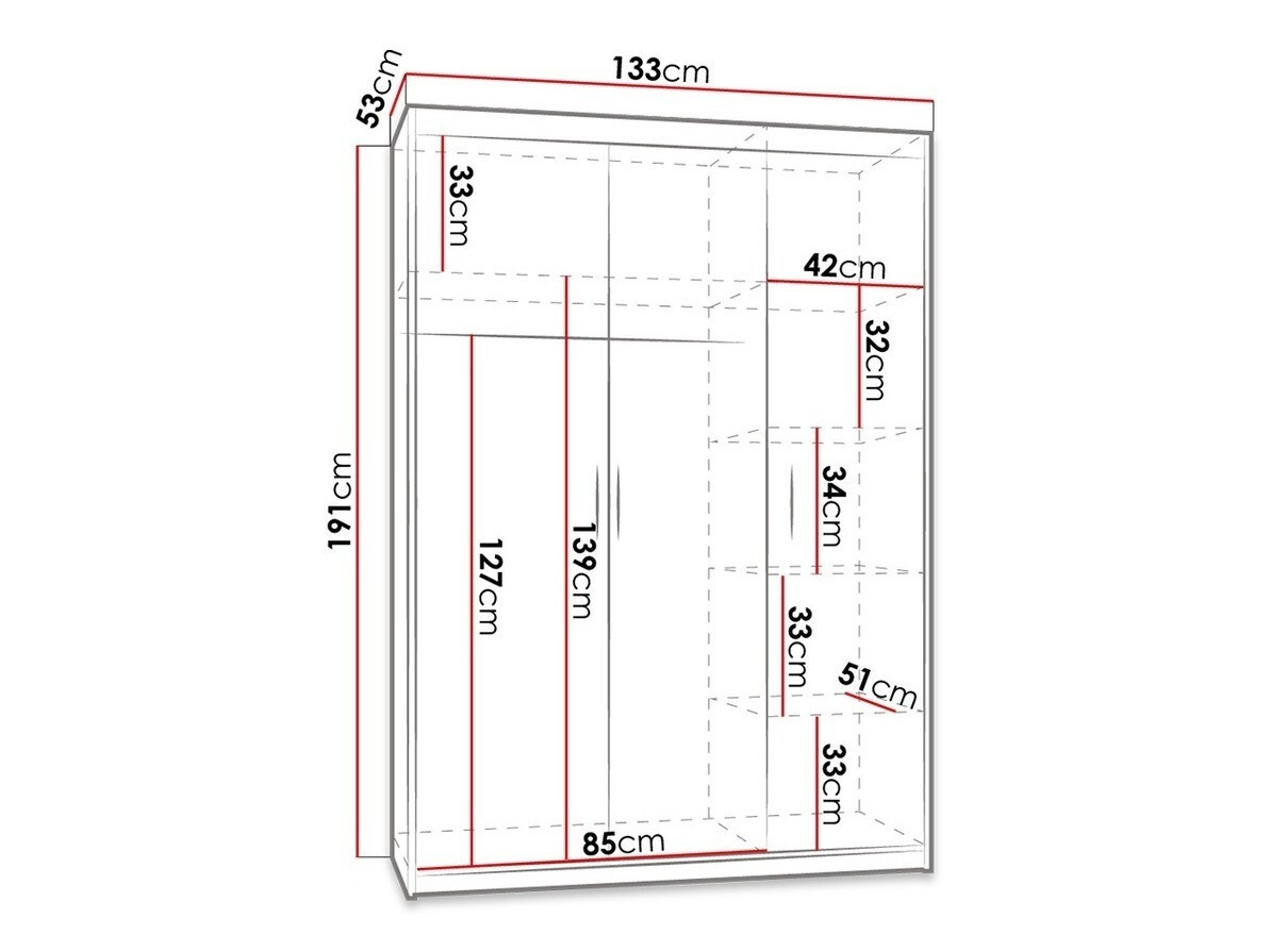 Wardrobe Novduni 102 (Lefkas oak)
