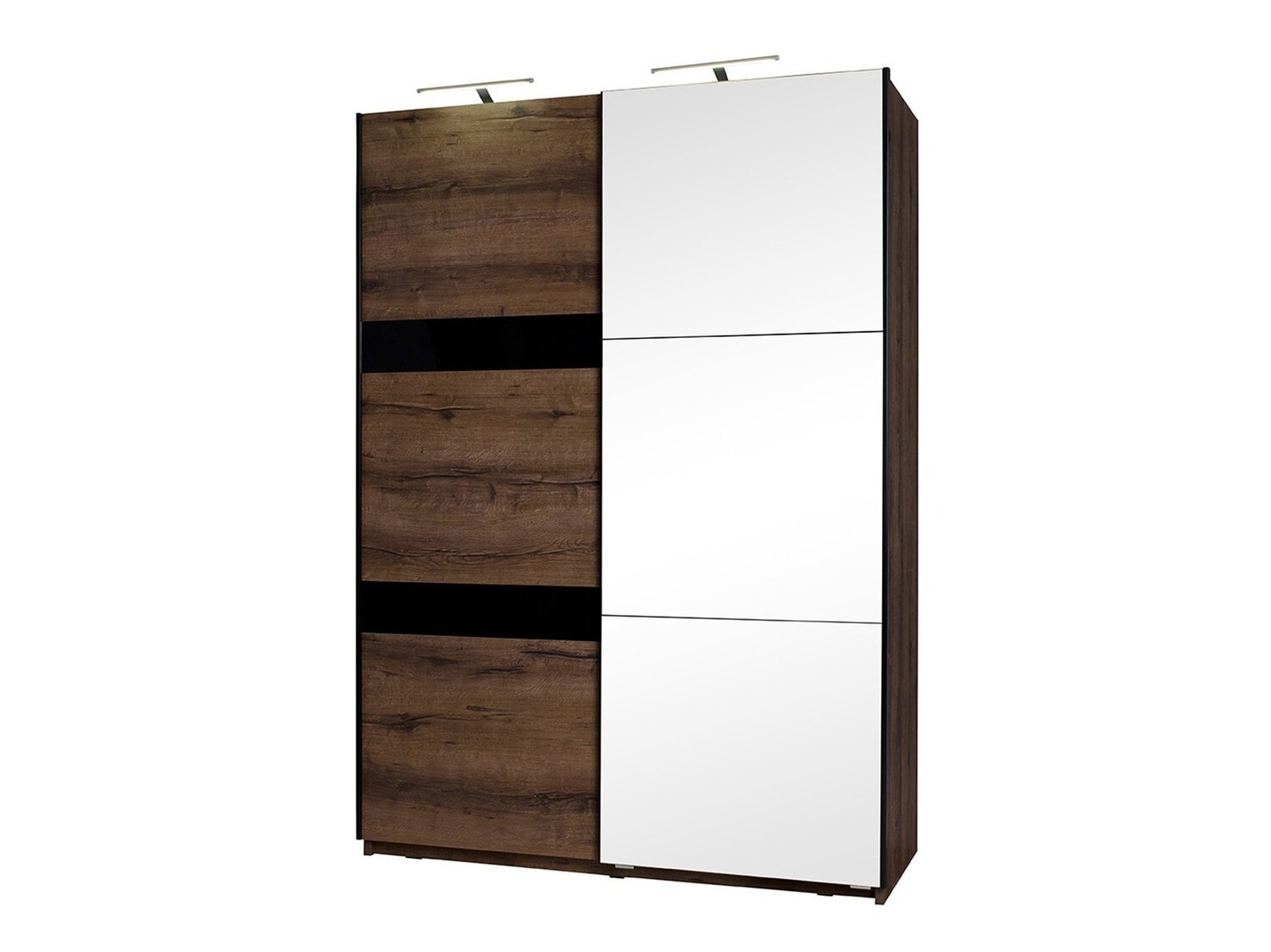 Wardrobe Fivelbo 109 (Monastery oak + Glossy black)