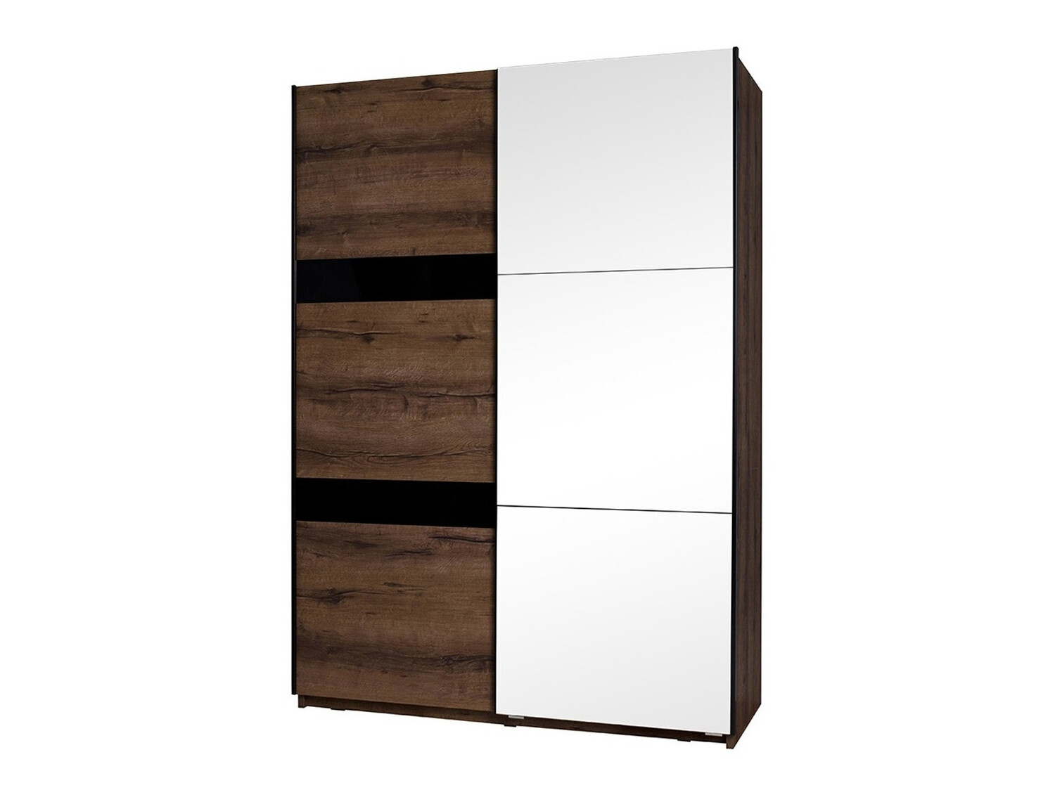 Wardrobe Fivelbo 109 (Monastery oak + Glossy black)