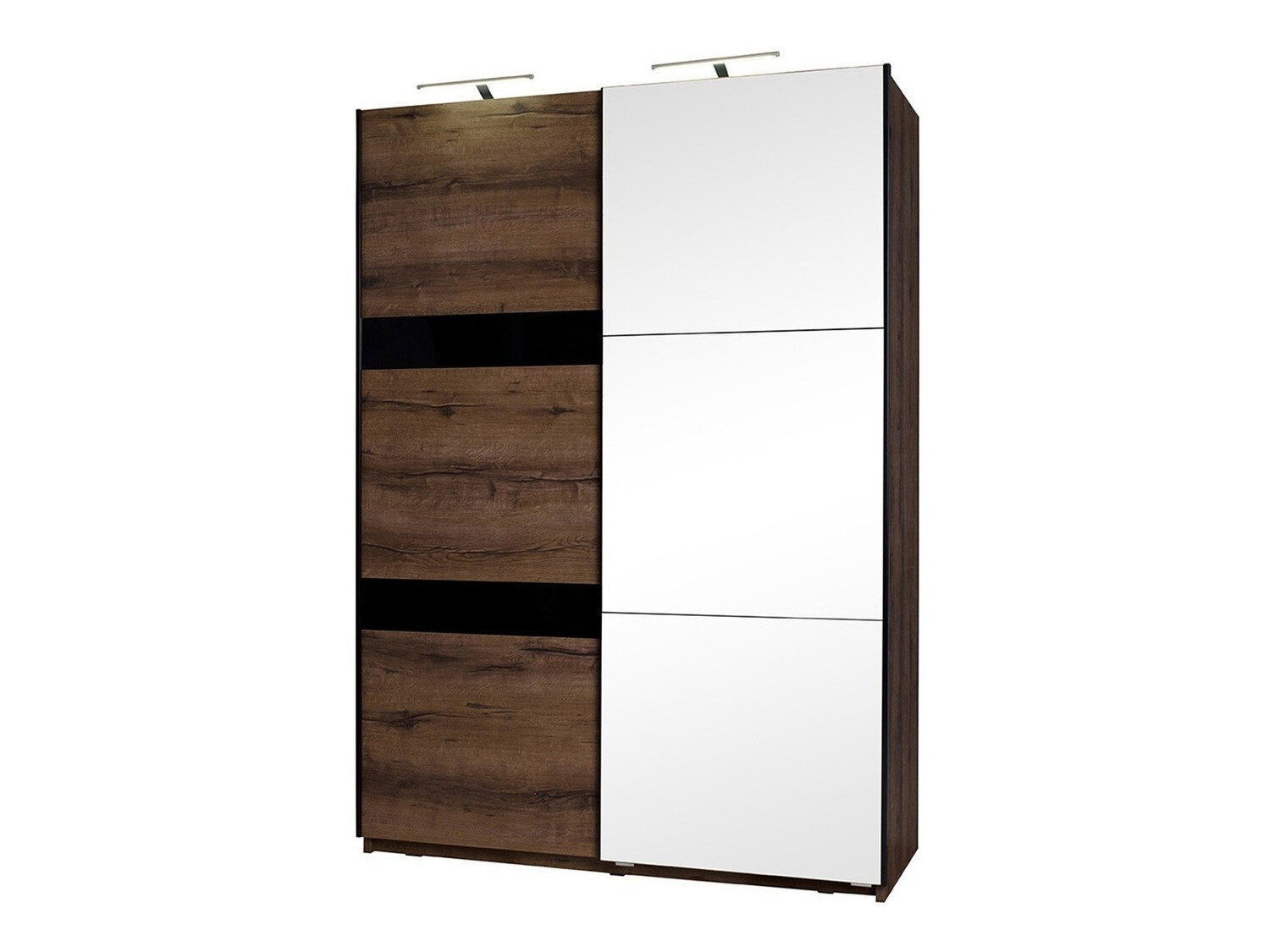 Wardrobe Fivelbo 109 (Monastery oak + Glossy black)