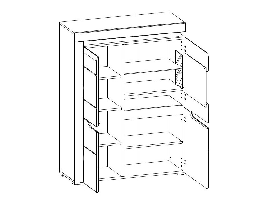 Sideboard Revelmi 104 (Glossy white + White)