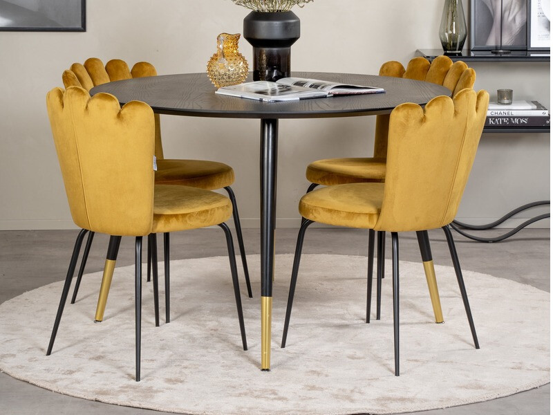 Table Dallas 104 (Black + Brass)