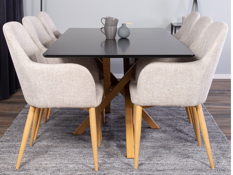 Table Dallas 193 (Black + oak)