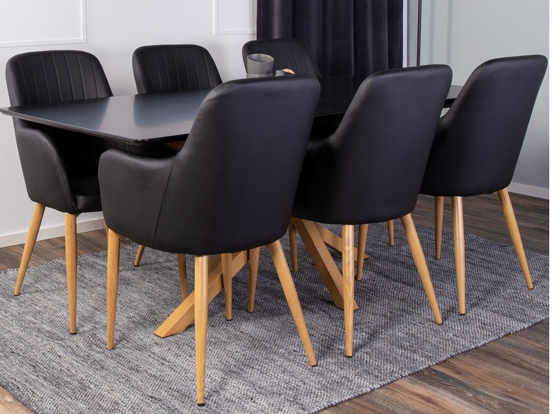 Table Dallas 193 (Black + oak)