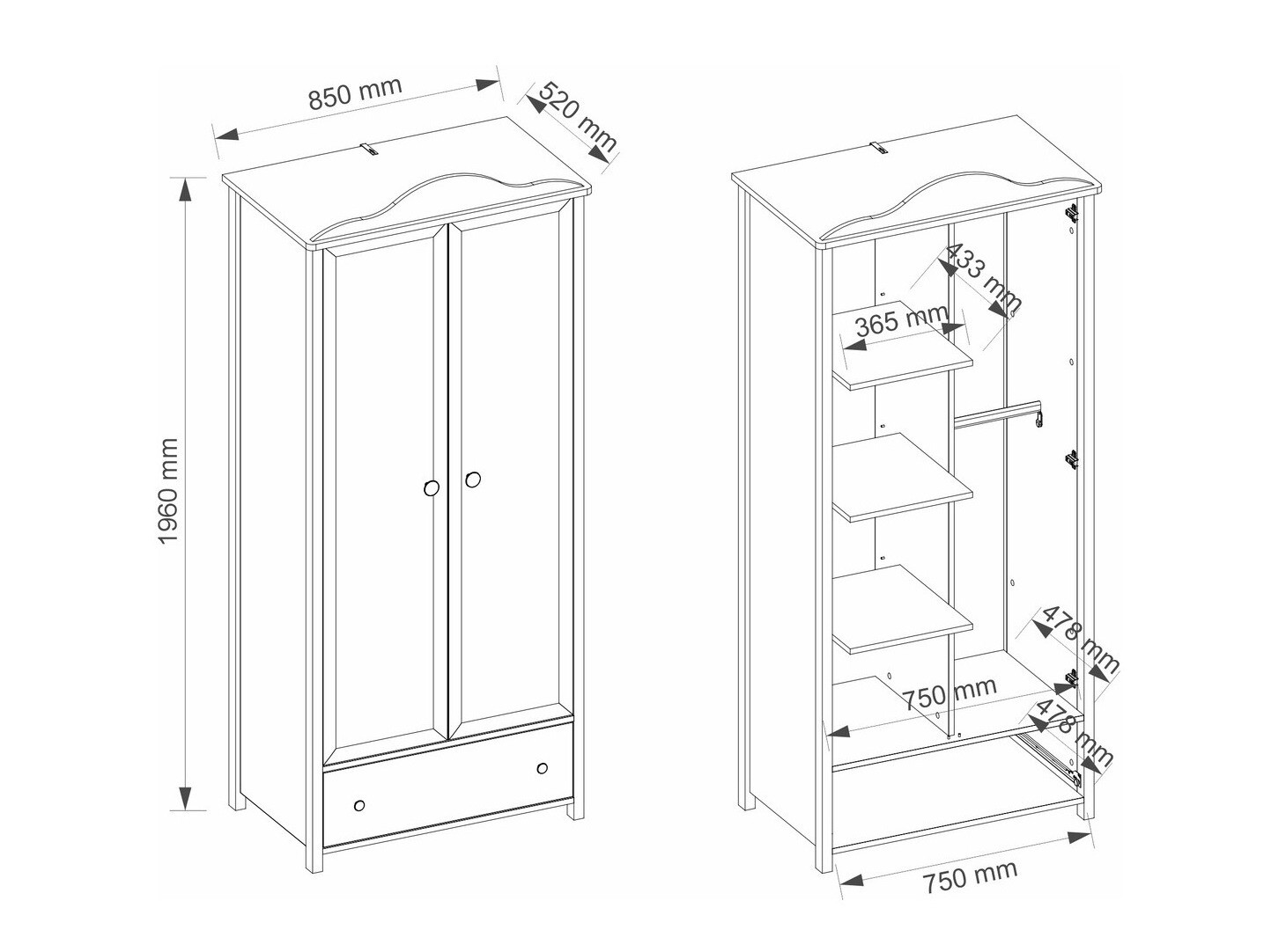 Wardrobe Elblive 130