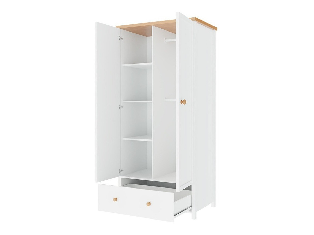 Wardrobe Romelbo 145 (White + Oak)