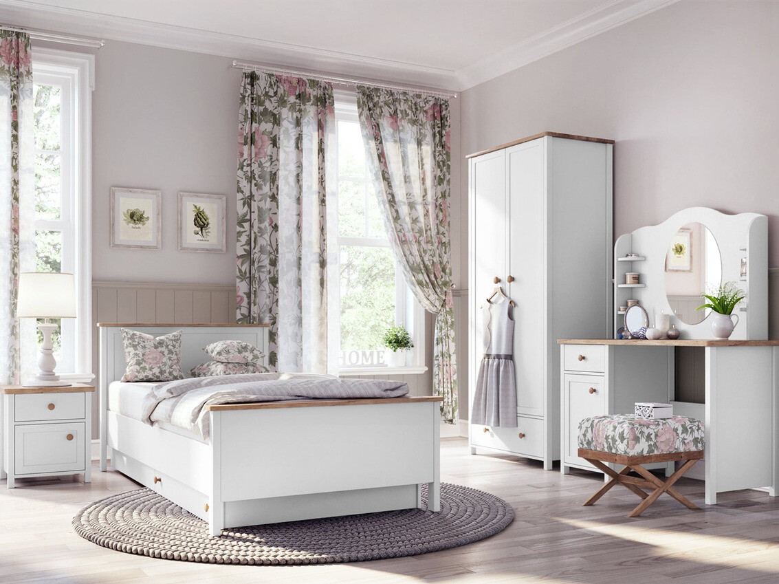 Wardrobe Romelbo 145 (White + Oak)