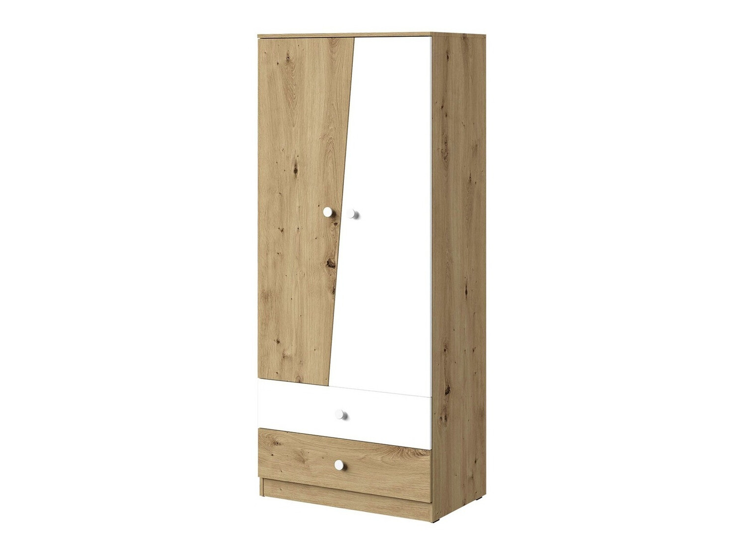 Wardrobe Almira 100 (Artisan oak + White)