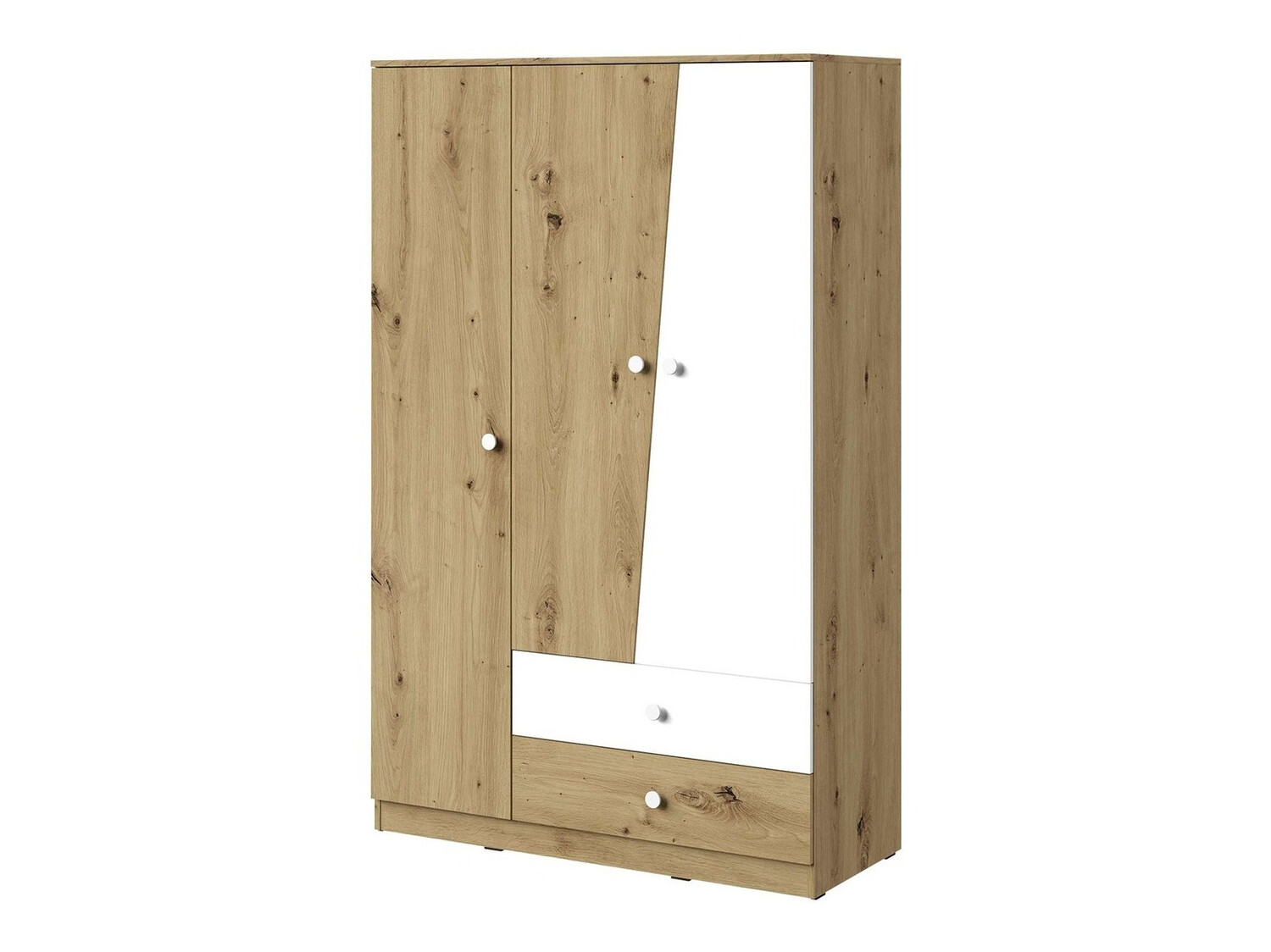 Wardrobe Almira 102 (Artisan oak + White)