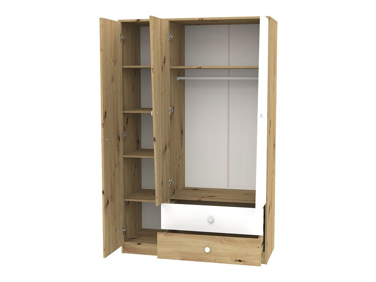 Wardrobe Almira 102 (Artisan oak + White)