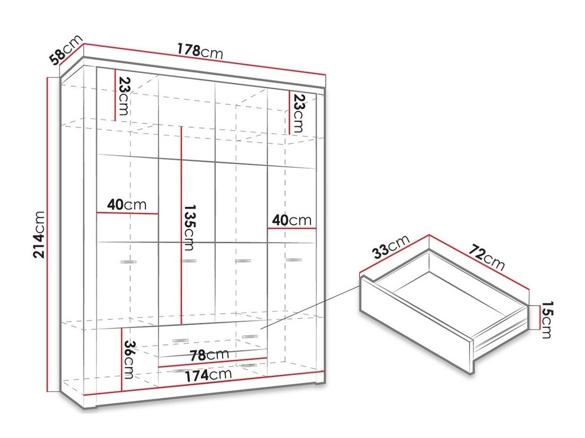 Wardrobe Serfeno 116 (Craft white)
