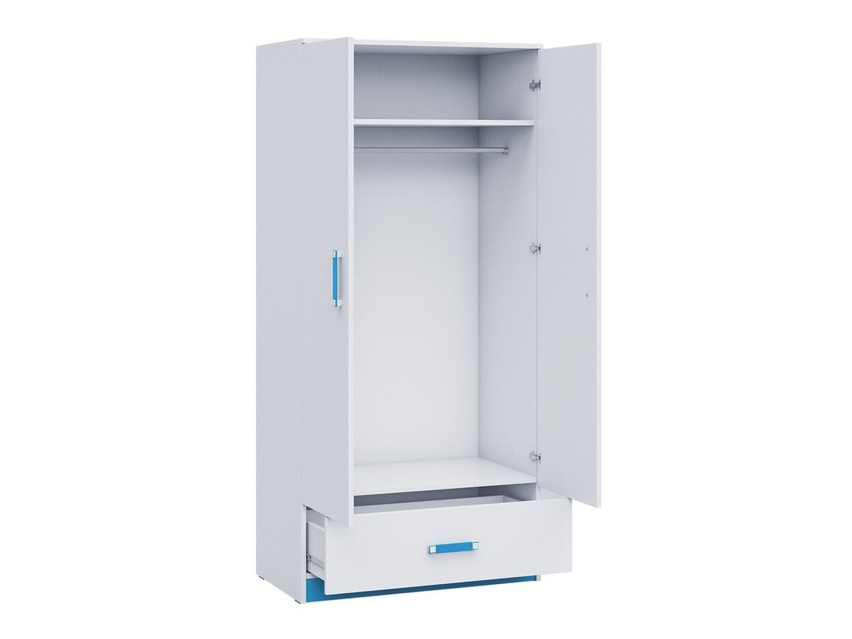 Wardrobe Sorviru 103 (White + Turquoise)