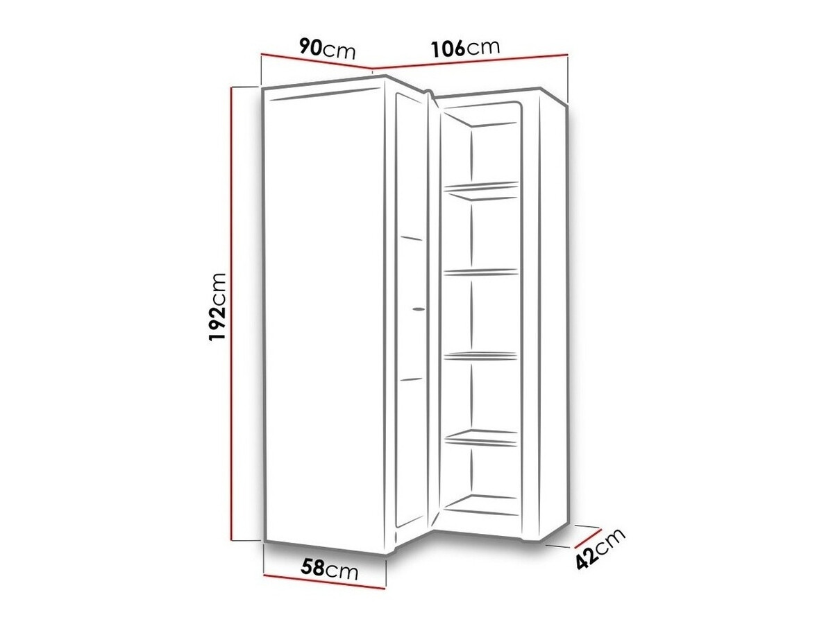 Corner wardrobe Serfeno 110 (Craft white)