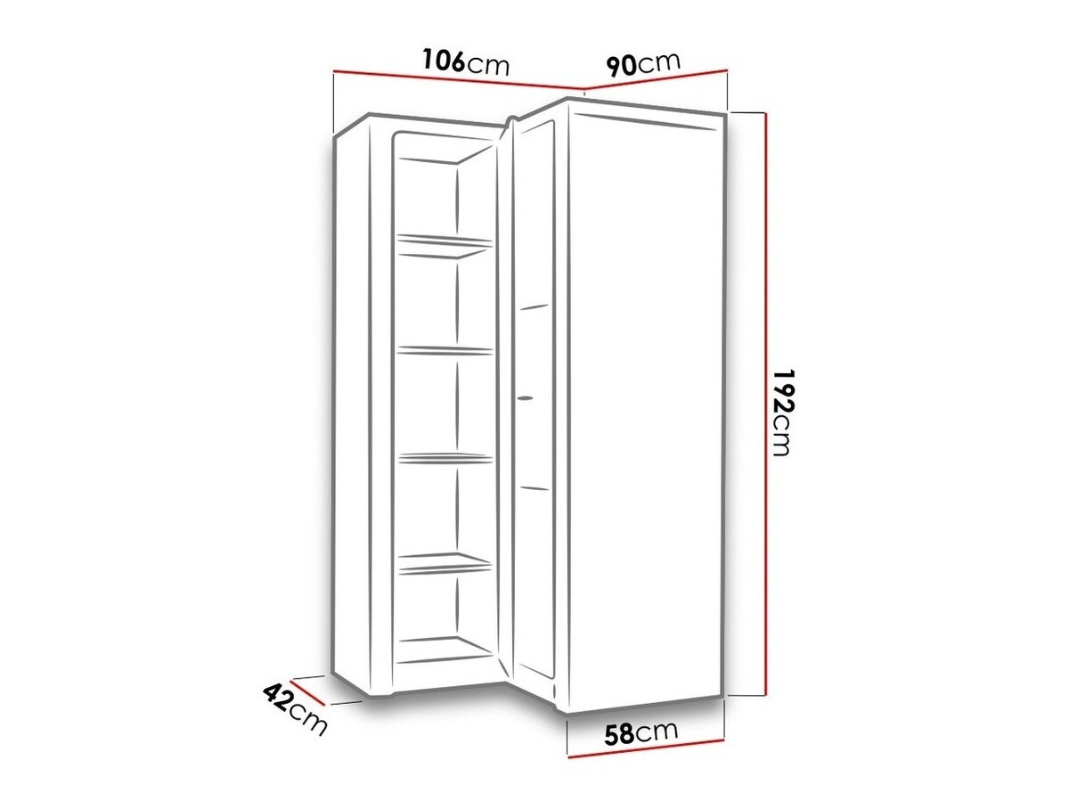 Corner wardrobe Serfeno 111 (Craft white)