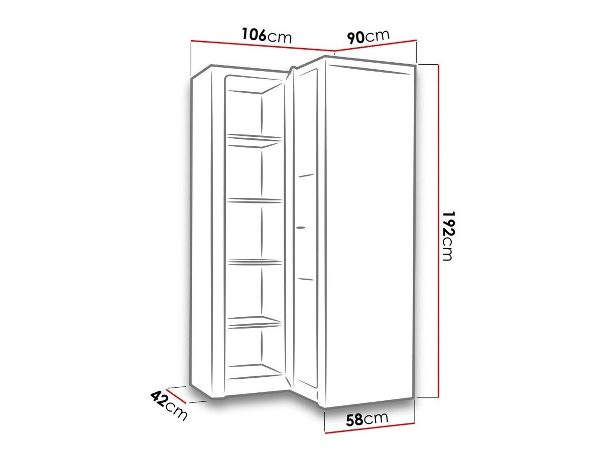 Corner wardrobe Serfeno 111 (Dark ash)