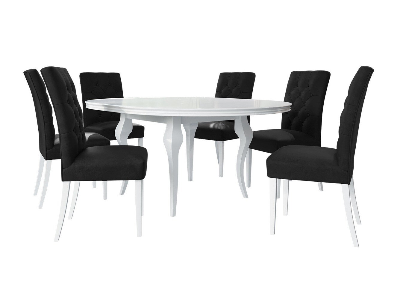Dining set Racine 138 (Glossy white + Magic Velvet 2219)