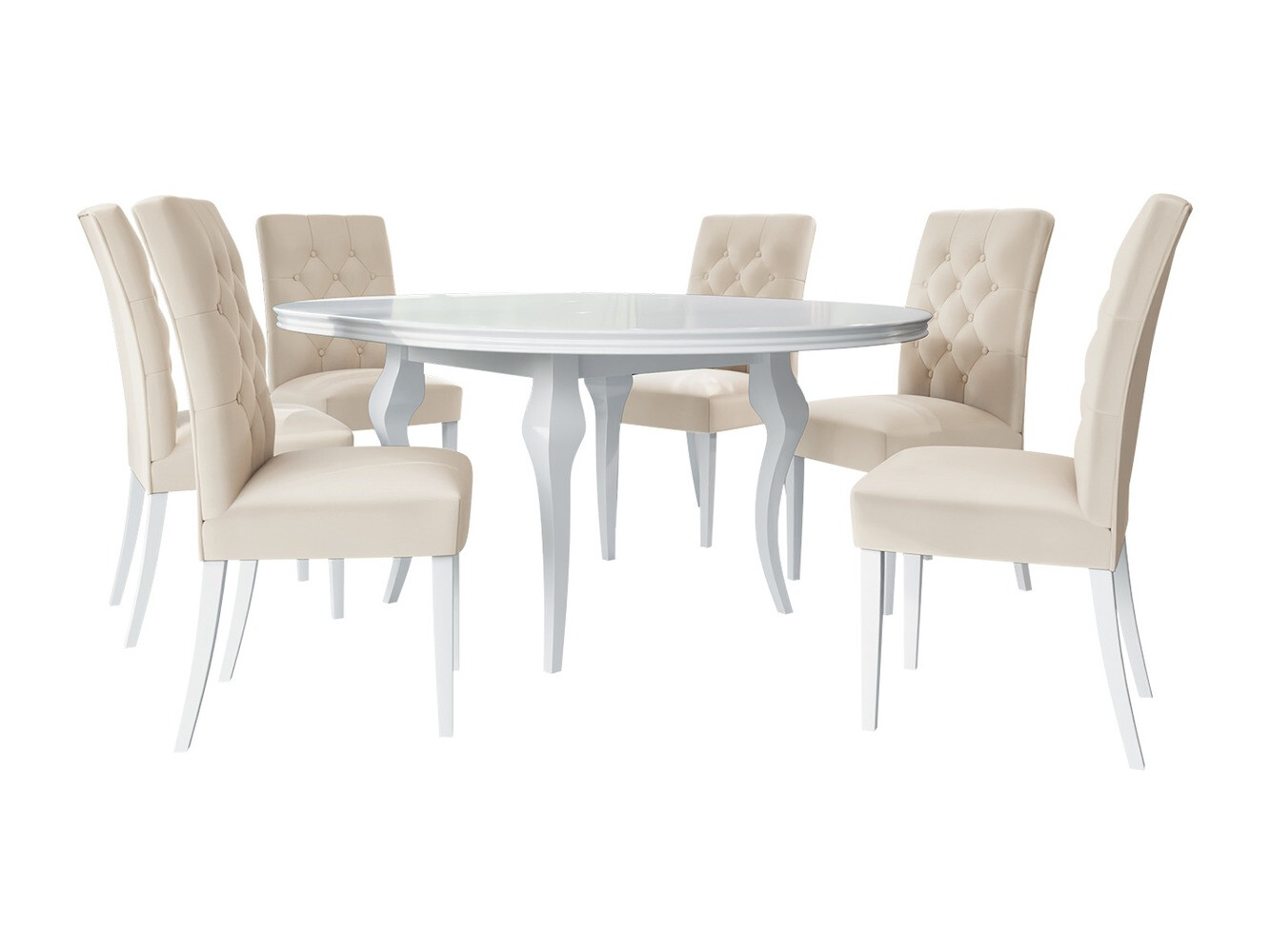 Dining set Racine 138 (Glossy white + Magic Velvet 2250)