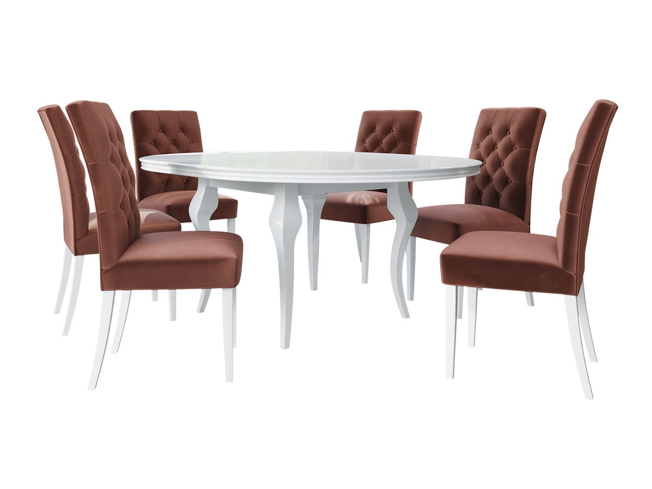 Dining set Racine 138 (Glossy white + Magic Velvet 2258)