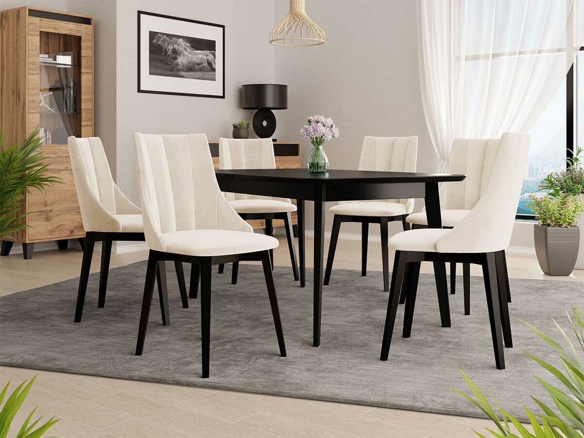 Dining set Racine 139 (Black + Magic Velvet 2250)
