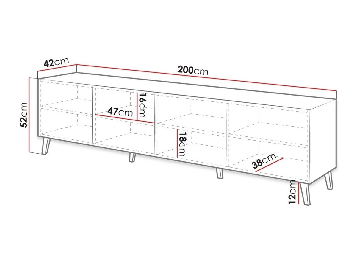 TV stand Charlotte 145 (Graphite + Glossy graphite)