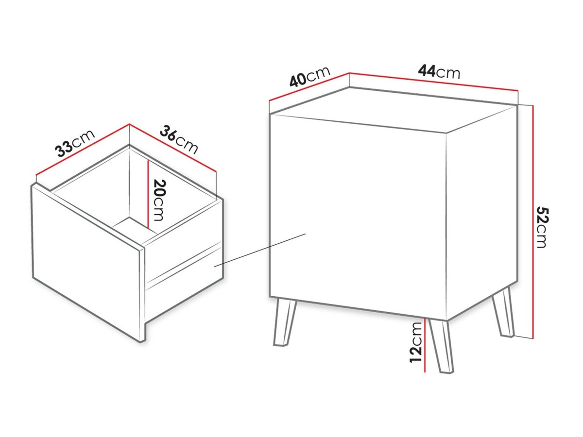 Set of bedside tables Charlotte 141 (Black)