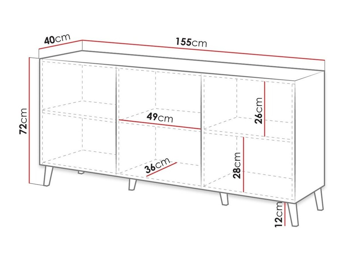 Sideboard Charlotte 140 (Black)