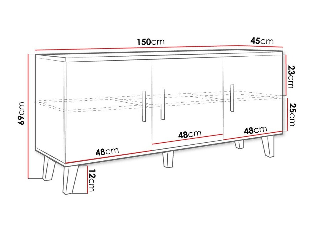 TV stand Larfloi 106 (White + Sonoma oak)